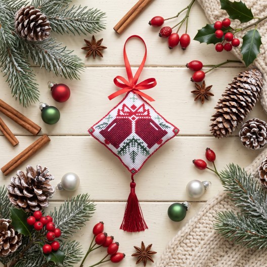 Cross-stitch kits three-dimensional decoration Holiday bells (Winter tale), AHT-004  від Абрис Арт - купити з доставкою ✿ Найкраща ціна від виробника ✿ Оптом та в роздріб ✿ Придбати Cross stitch kits to create 3D decoration