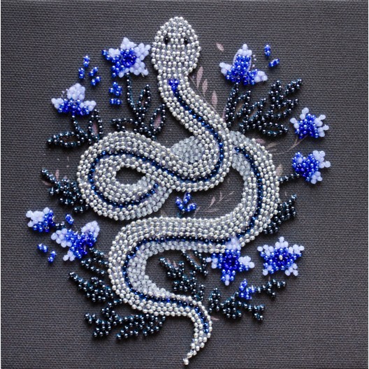 Mini Bead embroidery kit Silver serpentine (Deco Scenes)