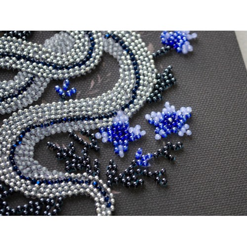 Mini Bead embroidery kit Silver serpentine (Deco Scenes)