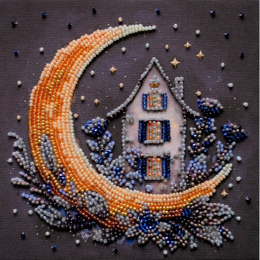 Mini Bead embroidery kit The magic of the night sky, AM-257  від Абрис Арт - купити з доставкою ✿ Найкраща ціна від виробника ✿ Оптом та в роздріб ✿ Придбати Sets-mini-for embroidery with beads on canvas