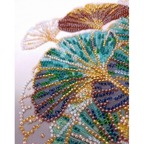 Mid-sized bead embroidery kit Emerald branch