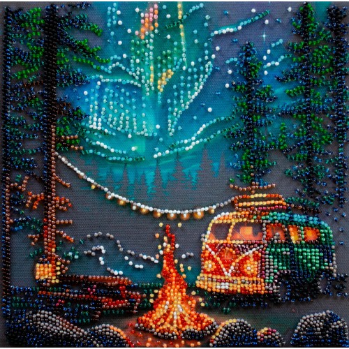 Mid-sized bead embroidery kit Camping under the stars (Deco Scenes), AMB-118  від Абрис Арт - купити з доставкою ✿ Найкраща ціна від виробника ✿ Оптом та в роздріб ✿ Придбати Sets MIDI for beadwork