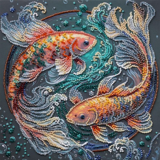 Mid-sized bead embroidery kit Dancing among the waves (Animals), AMB-142  від Абрис Арт - купити з доставкою ✿ Найкраща ціна від виробника ✿ Оптом та в роздріб ✿ Придбати Sets MIDI for beadwork