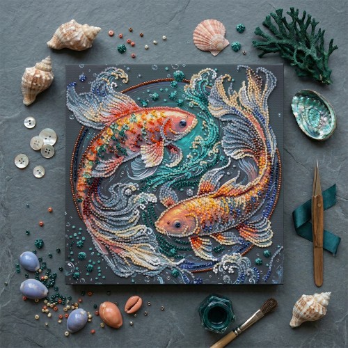 Mid-sized bead embroidery kit Dancing among the waves (Animals), AMB-142  від Абрис Арт - купити з доставкою ✿ Найкраща ціна від виробника ✿ Оптом та в роздріб ✿ Придбати Sets MIDI for beadwork