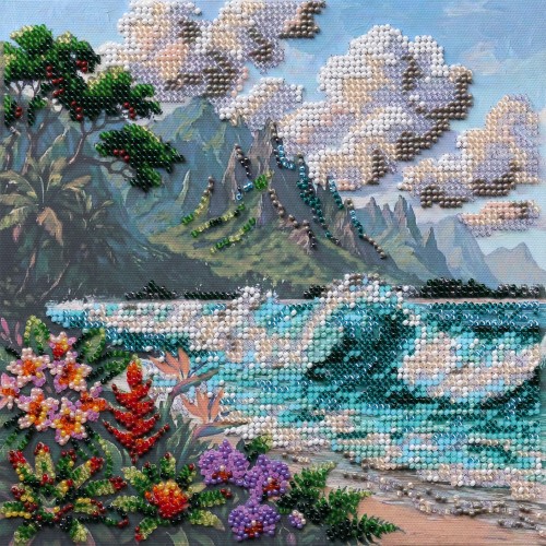 Mid-sized bead embroidery kit Blue Lagoon (Landscapes), AMB-143  від Абрис Арт - купити з доставкою ✿ Найкраща ціна від виробника ✿ Оптом та в роздріб ✿ Придбати Sets MIDI for beadwork