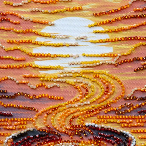 Набір-міді для вишивання бісером на натуральному художньому холсті "Ароматна кава", AMB-144  від Абрис Арт - купити з доставкою ✿ Найкраща ціна від виробника ✿ Оптом та в роздріб ✿ Придбати Набори-міді для вишивки бісером