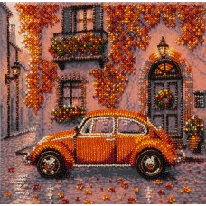 Mid-sized bead embroidery kit Autumn Neighborhood (Transport)