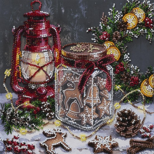 Mid-sized bead embroidery kit Cookies for Santa (Winter tale), AMB-148  від Абрис Арт - купити з доставкою ✿ Найкраща ціна від виробника ✿ Оптом та в роздріб ✿ Придбати Sets MIDI for beadwork