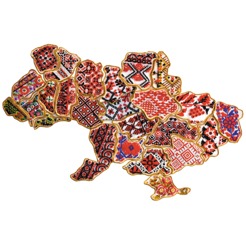 Kits for embroidery with beads magnets "Map of Ukraine" A complete set of kits for embroidery with beads "Magnet "Map of Ukraine"