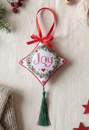 3D Cross Stitch Ornament Kit "Christmas joy"