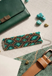 Bead Embroidery Kit on Art Canvas "Bracelet “Serpentarium”"