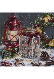 Midi Bead Embroidery Kit on Art Canvas "Cookies for Santa"