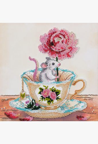 Набір-міді для вишивання бісером на художньому полотні  "Дотик весни"