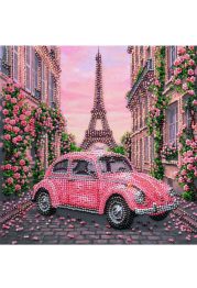 Midi Bead Embroidery Kit on Art Canvas "La Vie en rose"