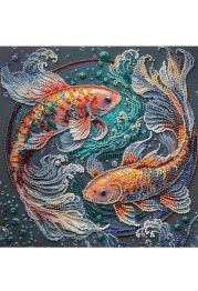 Midi Bead Embroidery Kit on Art Canvas "Dancing among the waves"