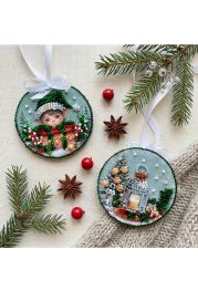 Christmas Ornament Bead Embroidery Kit "Fairy-tale Elf"