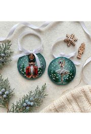 Christmas Ornament Bead Embroidery Kit "Ballet of the Winter Night"
