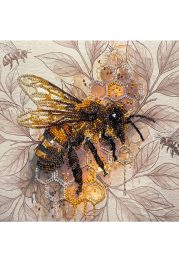 Midi Bead Embroidery Kit on Art Canvas "Golden honey"