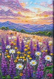 Bead Embroidery Kit on Art Canvas "Valley of Dreams"
