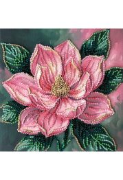 Mini Bead Embroidery Kit on Art Canvas "Petal Kiss"