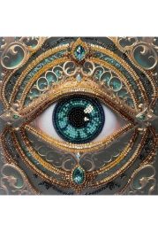 Mini Bead Embroidery Kit on Art Canvas "Gaze Alchemy"