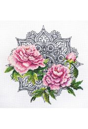 Cross Stitch Kit "Lace peonies"