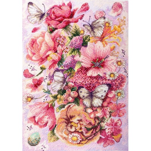 Cross-stitch kits Pink Aurora, AH-104 by Abris Art - buy online! ✿ Fast delivery ✿ Factory price ✿ Wholesale and retail ✿ Purchase Big kits for cross stitch embroidery