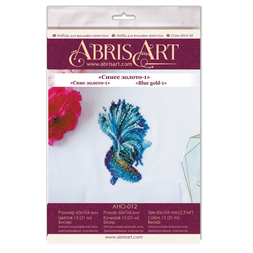 Cross-stitch kits Blue gold-1 (Deco Scenes), AHO-012 by Abris Art - buy online! ✿ Fast delivery ✿ Factory price ✿ Wholesale and retail ✿ Purchase Cross stitch kits for embroidery on clothes