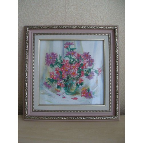 Charts on artistic canvas Chrysanthemums, AC-081 by Abris Art - buy online! ✿ Fast delivery ✿ Factory price ✿ Wholesale and retail ✿ Purchase Scheme for embroidery with beads on canvas (200x200 mm)