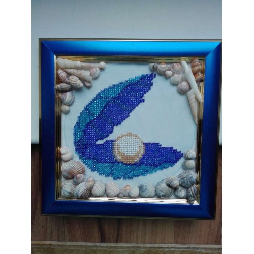 Mini Bead embroidery kit Shell, AM-007 by Abris Art - buy online! ✿ Fast delivery ✿ Factory price ✿ Wholesale and retail ✿ Purchase Sets-mini-for embroidery with beads on canvas