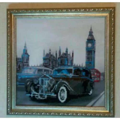 Charts on artistic canvas Auto retro monocrome, AC-236 by Abris Art - buy online! ✿ Fast delivery ✿ Factory price ✿ Wholesale and retail ✿ Purchase Large schemes for embroidery with beads on canvas (300x300 mm)