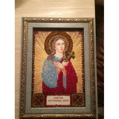 Набір для вишивання бісером на натуральному художньому холсті Свята Віра, AAM-046 від Абрис Арт - купити з доставкою ✿ Найкраща ціна від виробника ✿ Оптом та в роздріб ✿ Придбати Набори для вишивки бісером іменних міні-ікон