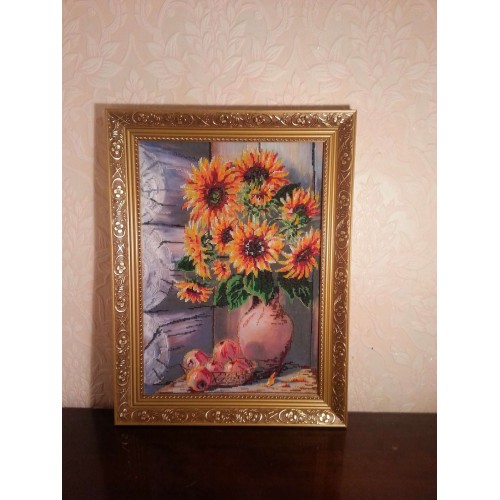 Main Bead Embroidery Kit Summer bouquet (Still life), AB-228 by Abris Art - buy online! ✿ Fast delivery ✿ Factory price ✿ Wholesale and retail ✿ Purchase Great kits for embroidery with beads