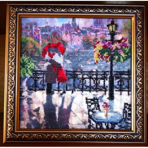 Charts on artistic canvas Embrace Paris, AC-090 by Abris Art - buy online! ✿ Fast delivery ✿ Factory price ✿ Wholesale and retail ✿ Purchase Scheme for embroidery with beads on canvas (200x200 mm)