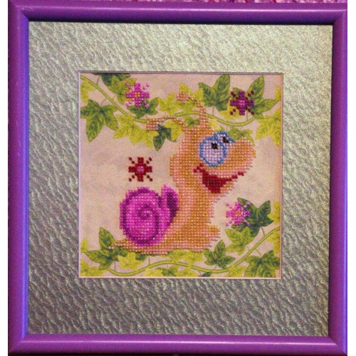 Mini Bead embroidery kit Snail, AM-010 by Abris Art - buy online! ✿ Fast delivery ✿ Factory price ✿ Wholesale and retail ✿ Purchase Sets-mini-for embroidery with beads on canvas