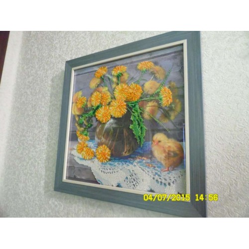 Charts on artistic canvas Golden Wonder, AC-154 by Abris Art - buy online! ✿ Fast delivery ✿ Factory price ✿ Wholesale and retail ✿ Purchase Large schemes for embroidery with beads on canvas (300x300 mm)