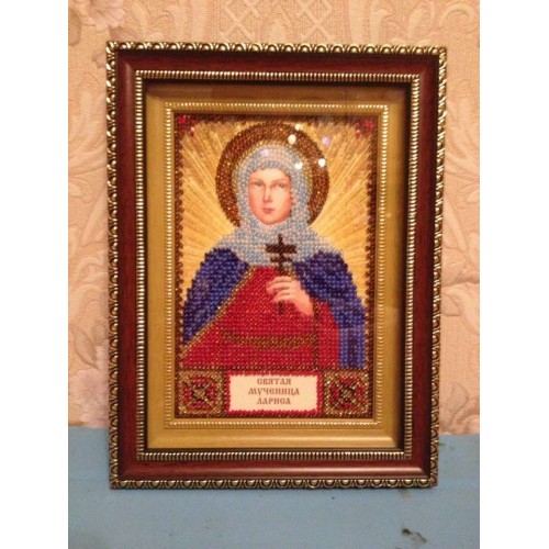 Набір для вишивання бісером на натуральному художньому холсті Свята Лариса, AAM-017 від Абрис Арт - купити з доставкою ✿ Найкраща ціна від виробника ✿ Оптом та в роздріб ✿ Придбати Набори для вишивки бісером іменних міні-ікон