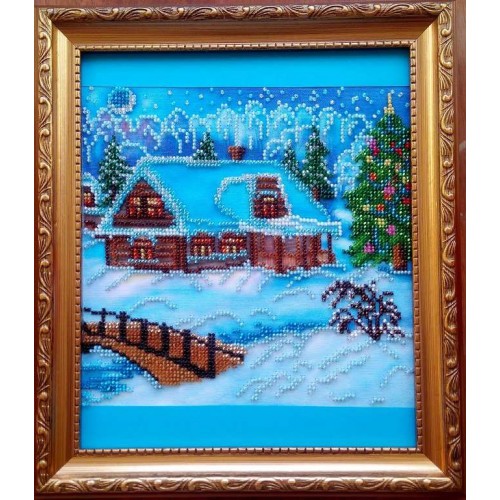 Charts on artistic canvas Christmas Eve, AC-004 by Abris Art - buy online! ✿ Fast delivery ✿ Factory price ✿ Wholesale and retail ✿ Purchase Scheme for embroidery with beads on canvas (200x200 mm)