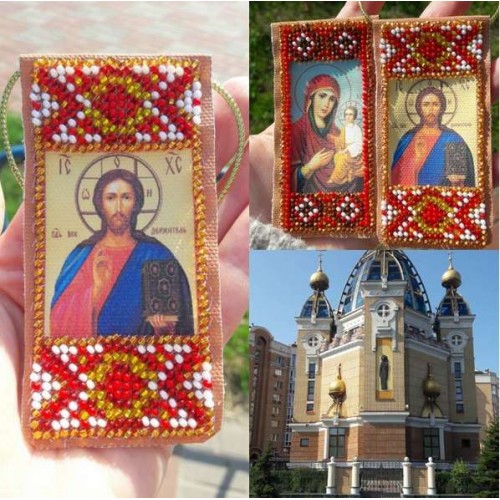 Talisman bead embroidery kits Our Lady Prayer for kids, ABO-003-01 by Abris Art - buy online! ✿ Fast delivery ✿ Factory price ✿ Wholesale and retail ✿ Purchase Charms for embroidery with beads on canvas