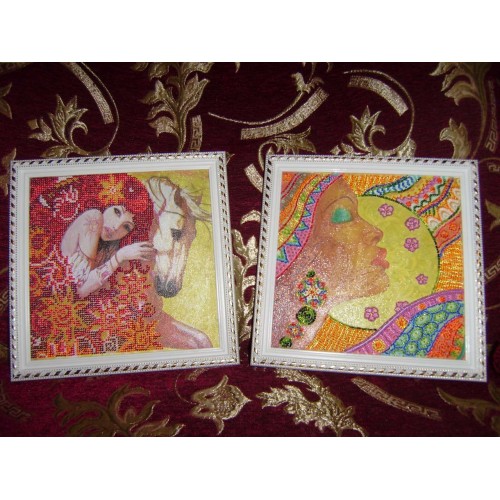 Charts on artistic canvas African girl, AC-459 by Abris Art - buy online! ✿ Fast delivery ✿ Factory price ✿ Wholesale and retail ✿ Purchase Scheme for embroidery with beads on canvas (200x200 mm)