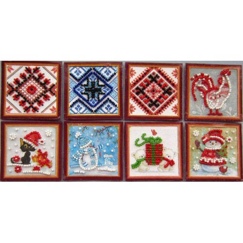 Mini Magnets Bead embroidery kit Pattern – 1, AMM-016 by Abris Art - buy online! ✿ Fast delivery ✿ Factory price ✿ Wholesale and retail ✿ Purchase Kits for embroidery with beads - mini-magnets