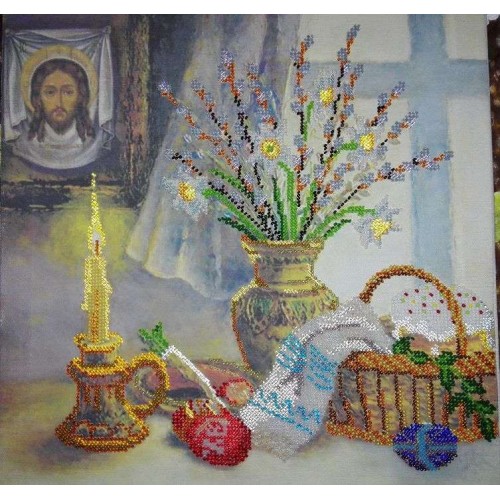 Charts on artistic canvas Easter story-2, AC-185 by Abris Art - buy online! ✿ Fast delivery ✿ Factory price ✿ Wholesale and retail ✿ Purchase Large schemes for embroidery with beads on canvas (300x300 mm)