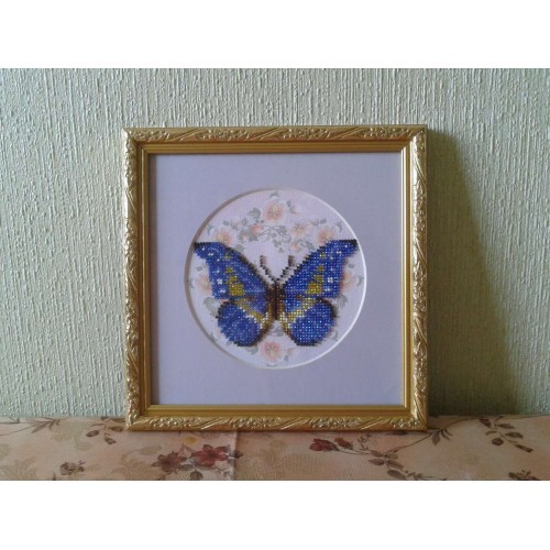 Mini Bead embroidery kit Butterfly, AM-001 by Abris Art - buy online! ✿ Fast delivery ✿ Factory price ✿ Wholesale and retail ✿ Purchase Sets-mini-for embroidery with beads on canvas