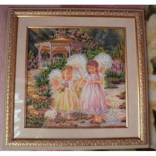 Charts on artistic canvas Little Sisters, AC-134 by Abris Art - buy online! ✿ Fast delivery ✿ Factory price ✿ Wholesale and retail ✿ Purchase Large schemes for embroidery with beads on canvas (300x300 mm)