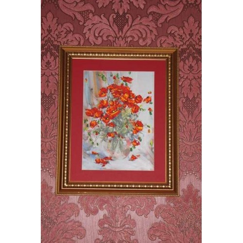 Main Bead Embroidery Kit Poppies (Flowers), AB-009 by Abris Art - buy online! ✿ Fast delivery ✿ Factory price ✿ Wholesale and retail ✿ Purchase Great kits for embroidery with beads