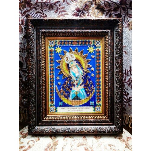 Icons charts on artistic canvas Icon of the Mother of God «Ostrobramskaya», ACK-155 by Abris Art - buy online! ✿ Fast delivery ✿ Factory price ✿ Wholesale and retail ✿ Purchase The scheme for embroidery with beads icons on canvas