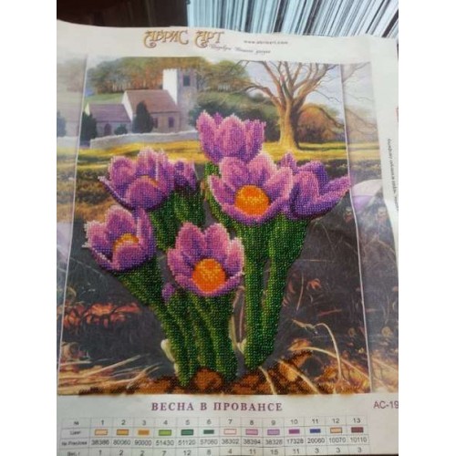 Charts on artistic canvas Spring in Provence, AC-190 by Abris Art - buy online! ✿ Fast delivery ✿ Factory price ✿ Wholesale and retail ✿ Purchase Large schemes for embroidery with beads on canvas (300x300 mm)