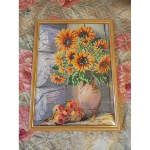 Main Bead Embroidery Kit Summer bouquet (Still life), AB-228 by Abris Art - buy online! ✿ Fast delivery ✿ Factory price ✿ Wholesale and retail ✿ Purchase Great kits for embroidery with beads