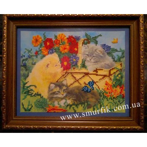 Kittens, AB-034 by Abris Art - buy online! ✿ Fast delivery ✿ Factory price ✿ Wholesale and retail ✿ Purchase Great kits for embroidery with beads