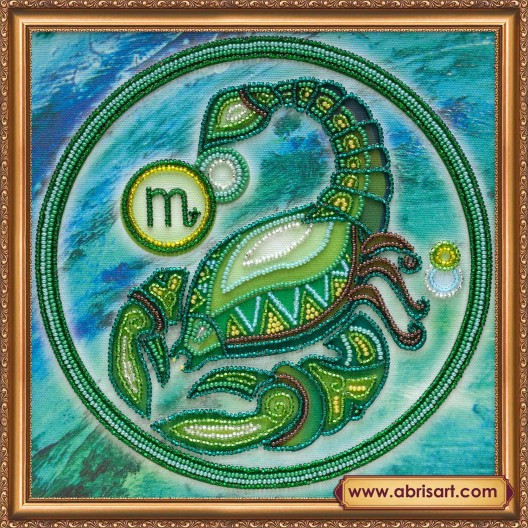 Main Bead Embroidery Kit Scorpio (Zodiac signs), AB-332-08 by Abris Art - buy online! ✿ Fast delivery ✿ Factory price ✿ Wholesale and retail ✿ Purchase Great kits for embroidery with beads